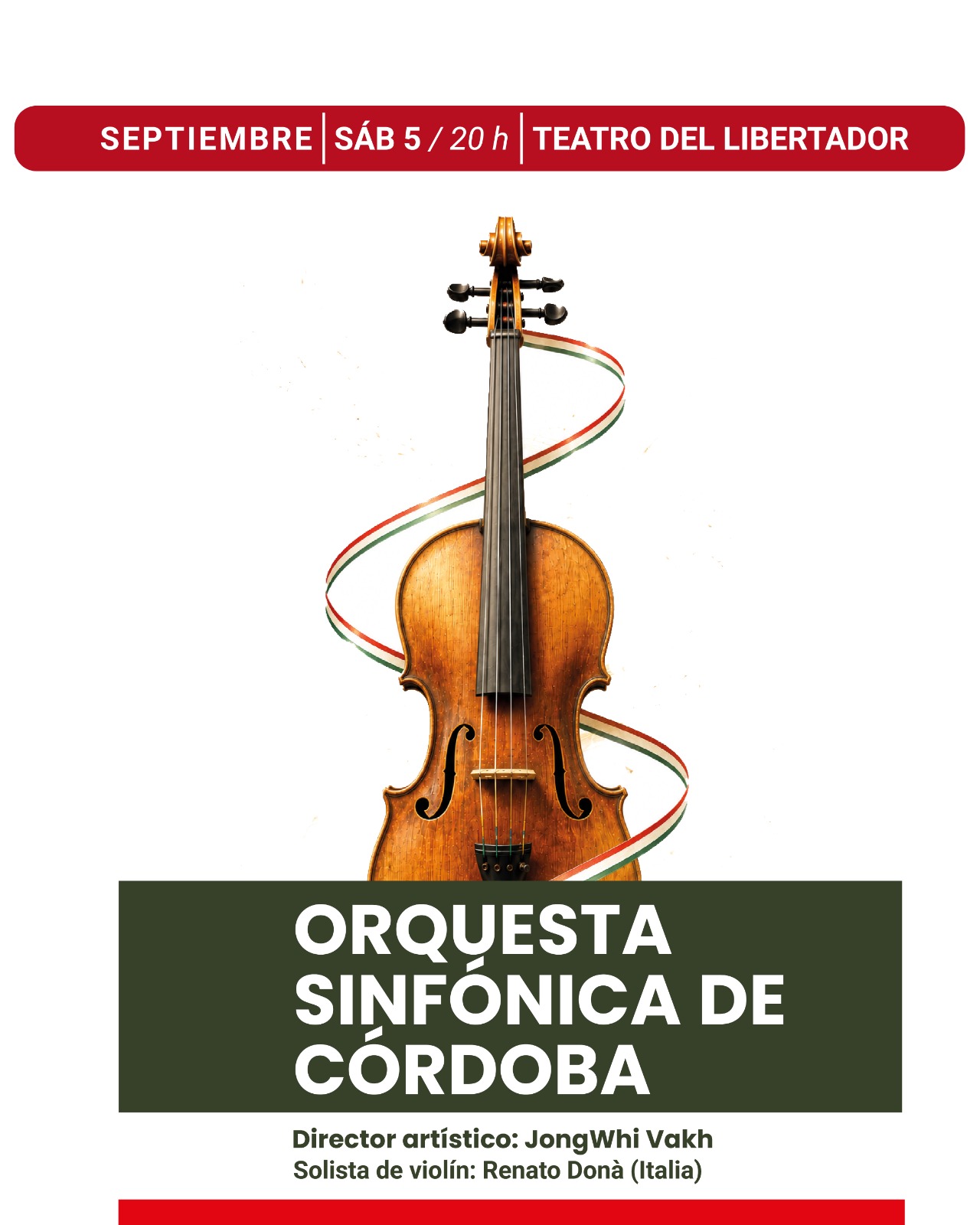 Concierto Orquesta Sinfónica con el violinista Renato Donà